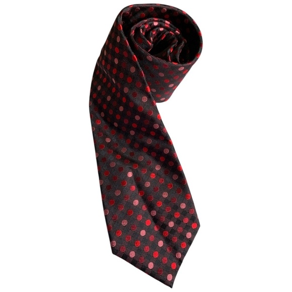 NWT Sean John Silk Tie Dots 100% Silk NEW with Tags Red Tie - Picture 4 of 7